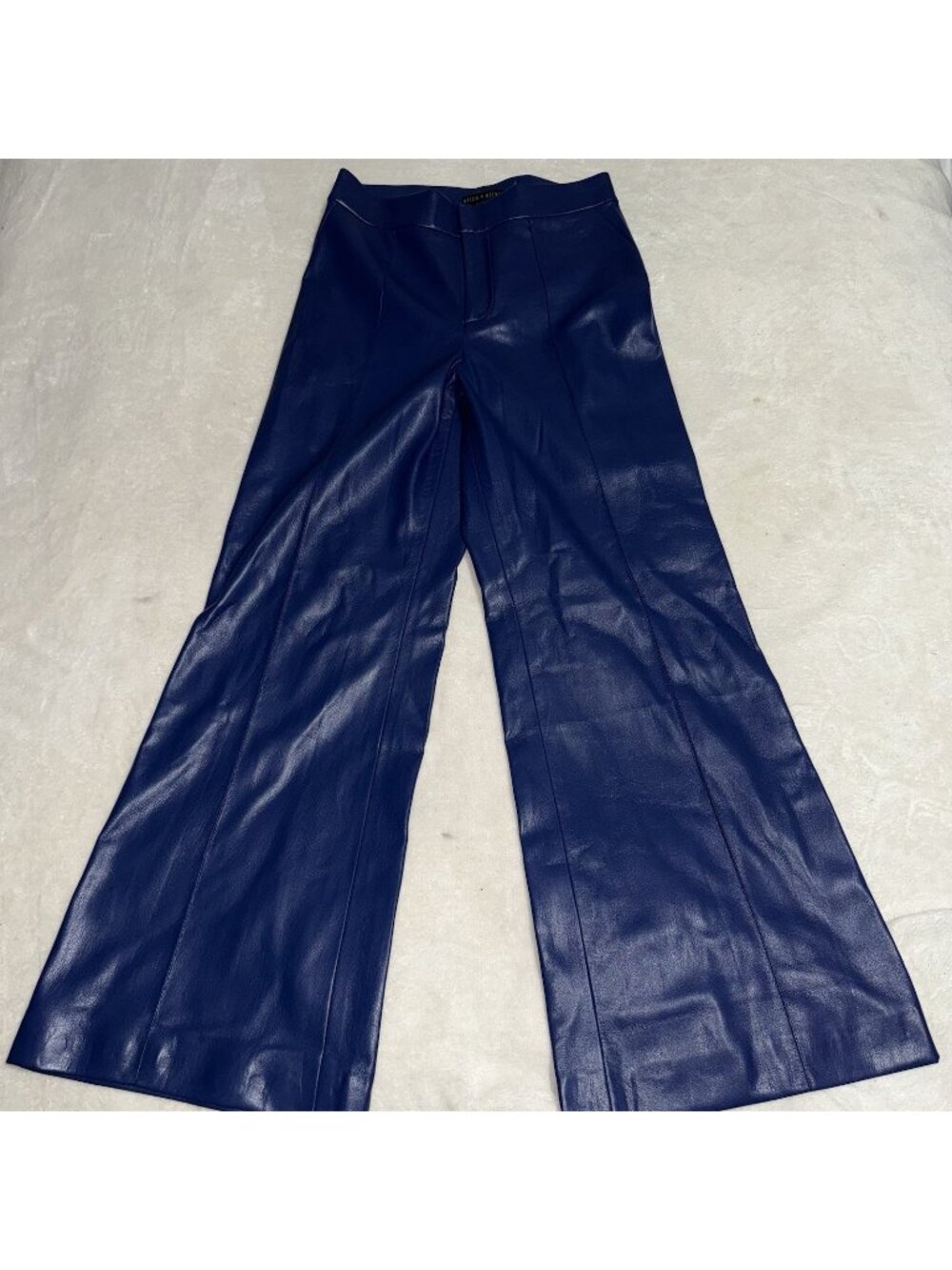 Alice + Olivia Classics Blue Faux Leather Wide Leg Pants Women’s Size 6